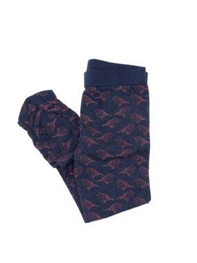 Egg Baby Toddler Leggings Navy Blue Pink Birdie Print Ruched Hem